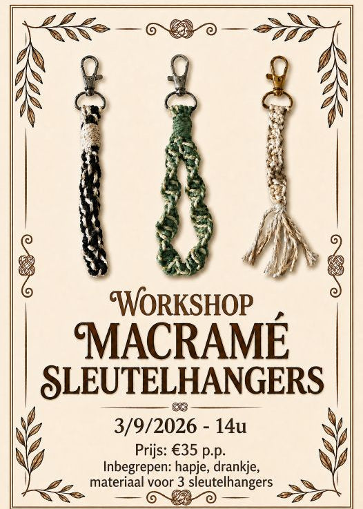 Workshop Macramé sleutelhangers - 03 Sept 2026 - 14u
